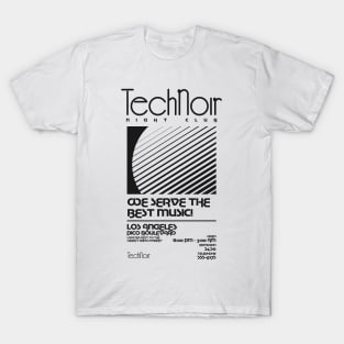 Retro 80s Technoir Nightclub Poster from the Terminator Movie T-Shirt